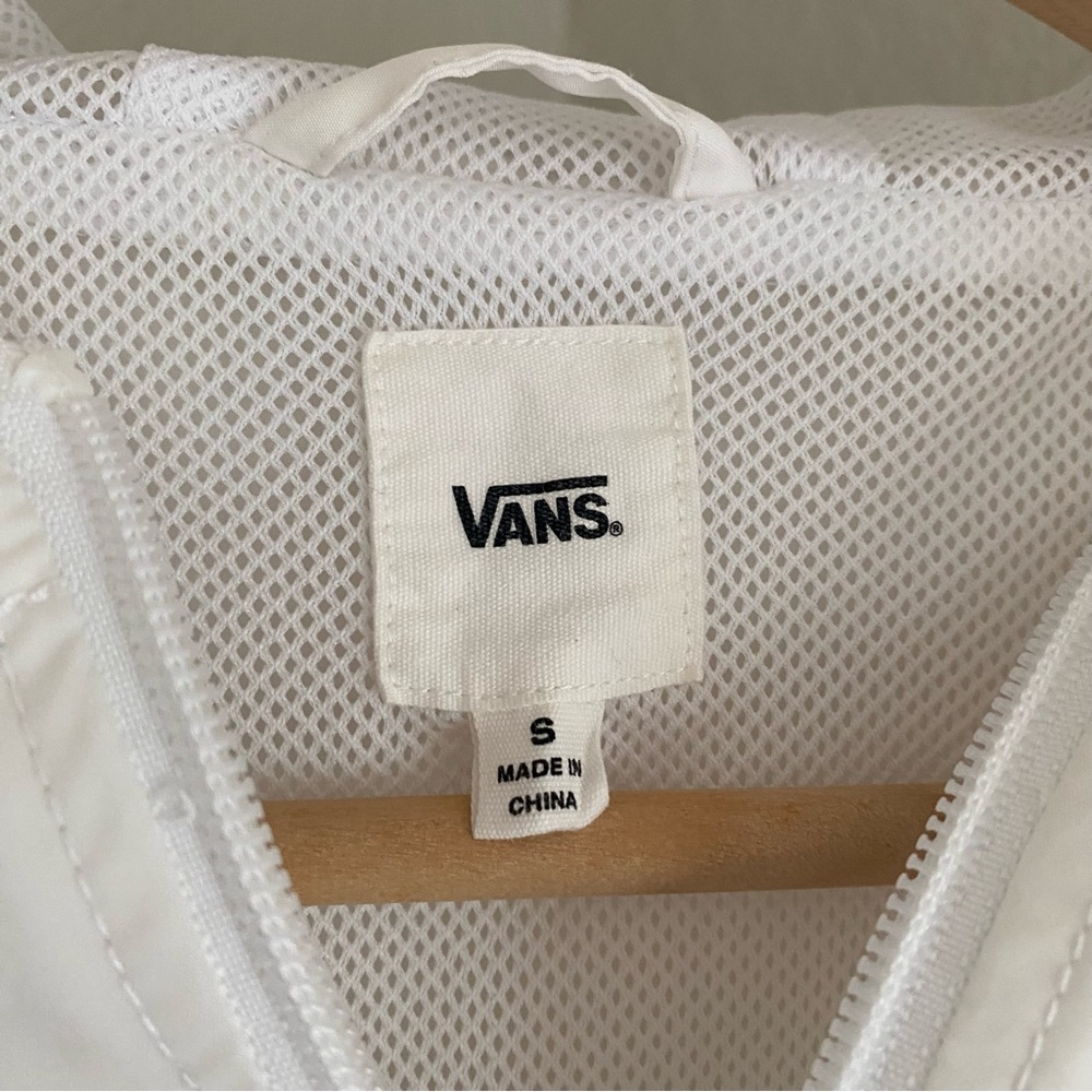 VANS Windbreaker Men’s Small Hooded full zip up Black/White Checkered - Picture 4 of 8